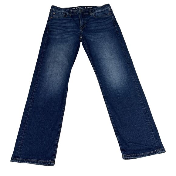 American Eagle Airflex+ Original Straight Men's 32 x 30 Dark Wash Jeans - Picture 2 of 11